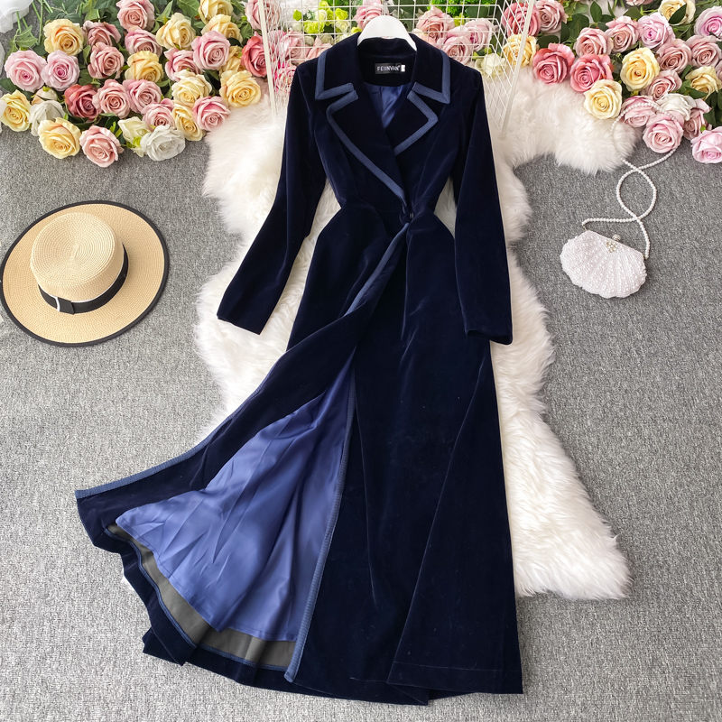 Женский черный бархатный пиджа – обзор и цена Trench Coat Formal
