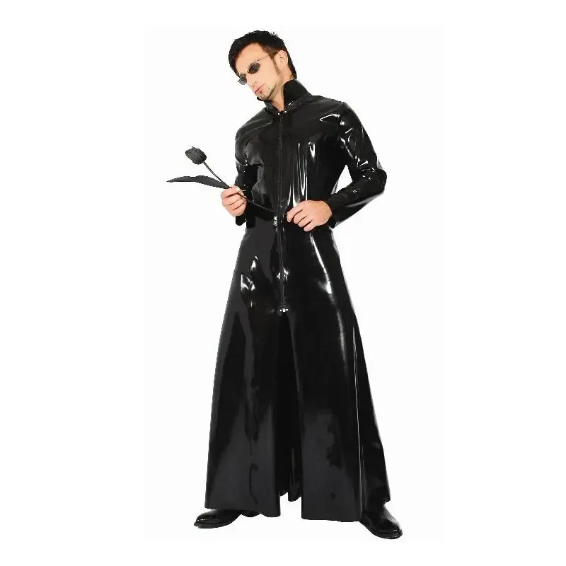 Длинное глянцевое кожаное паль – обзор и цена Trench Coat Formal