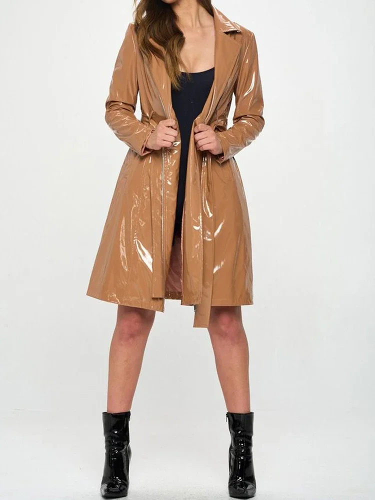 Женский Блестящий Тренч из иск – обзор и цена Trench Coat Formal